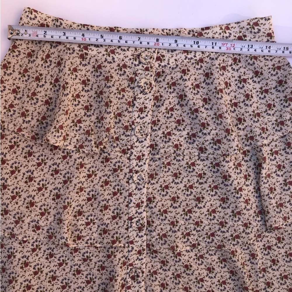 Dress FORUM FLORAL Ruffled tiered MINI SKIRT sz m - Picture 3 of 6